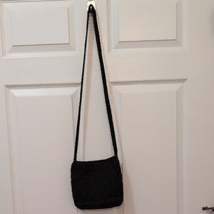 Elegant Black Crochet Shoulder Bag